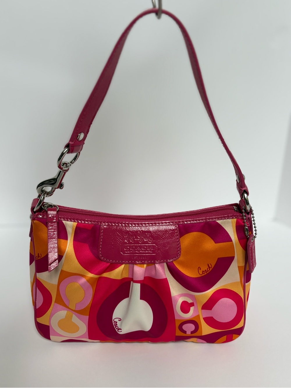 Vintage Coach Valentine Scarf Print Demi Bag (Style K0893-42349) Pink